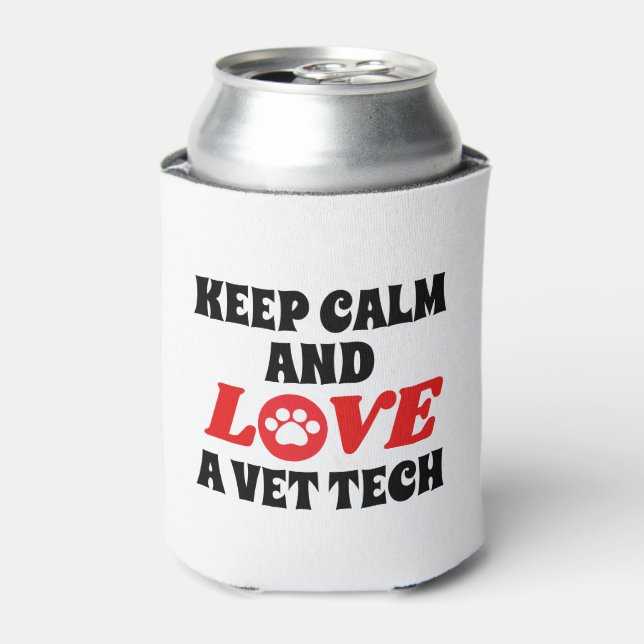 Customisable Keep Calm and Love a Vet Tech Giant Can Cooler (Can Front)