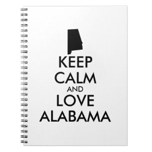 Customisable KEEP CALM and LOVE ALABAMA Notebook