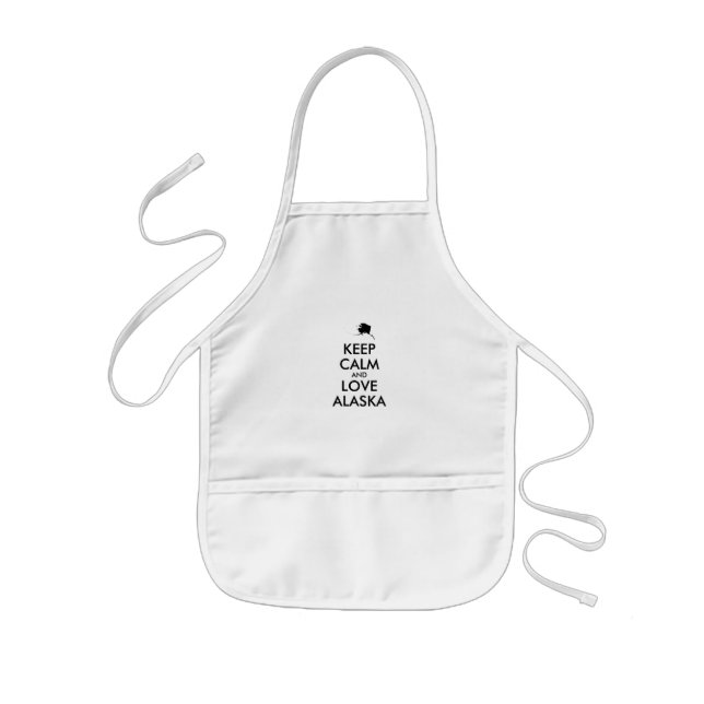 Customisable KEEP CALM and LOVE ALASKA Kids Apron (Front)