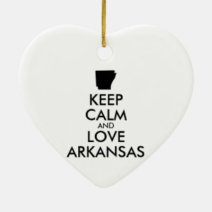 Customisable KEEP CALM and LOVE ARKANSAS Ceramic Tree Decoration