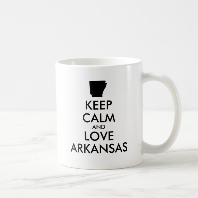 Customisable KEEP CALM and LOVE ARKANSAS Coffee Mug (Right)
