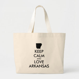 Customisable KEEP CALM and LOVE ARKANSAS Large Tote Bag