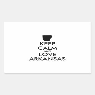 Customisable KEEP CALM and LOVE ARKANSAS Rectangular Sticker