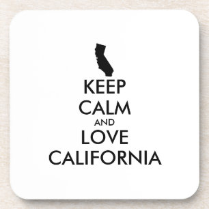 Customisable KEEP CALM and LOVE CALIFORNIA Coaster