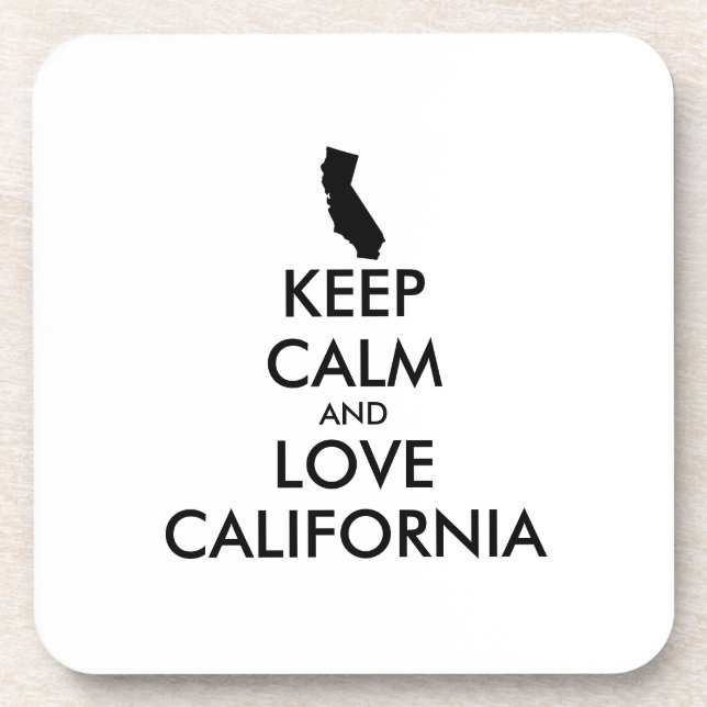 Customisable KEEP CALM and LOVE CALIFORNIA Coaster (Front)