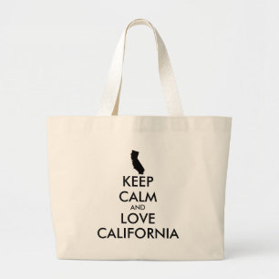 Customisable KEEP CALM and LOVE CALIFORNIA Large Tote Bag