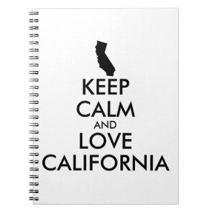 Customisable KEEP CALM and LOVE CALIFORNIA Notebook
