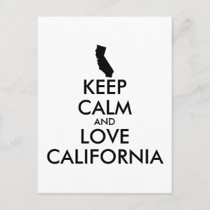 Customisable KEEP CALM and LOVE CALIFORNIA Postcard