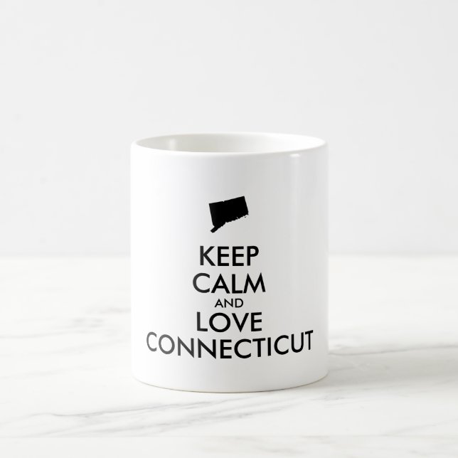 Customisable KEEP CALM and LOVE CONNECTICUT Coffee Mug (Center)
