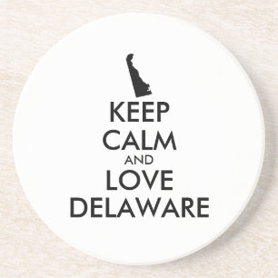 Customisable KEEP CALM and LOVE DELAWARE Coaster