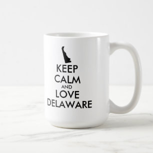 Customisable KEEP CALM and LOVE DELAWARE Coffee Mug