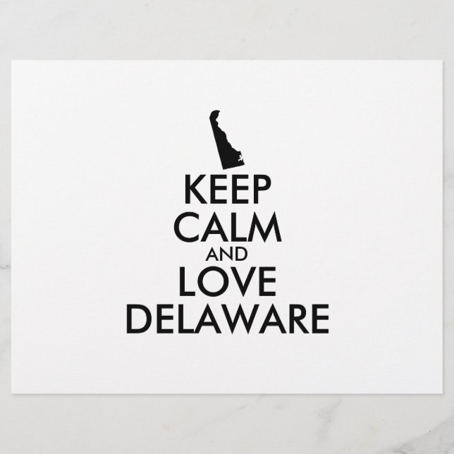 Customisable KEEP CALM and LOVE DELAWARE Flyer (Front)