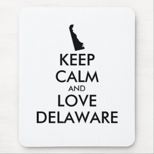 Customisable KEEP CALM and LOVE DELAWARE Mouse Mat