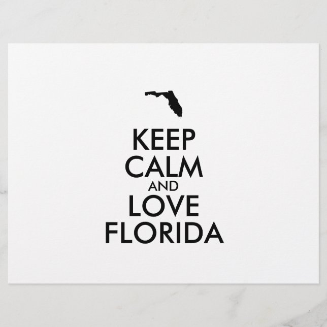 Customisable KEEP CALM and LOVE FLORIDA Flyer (Front)