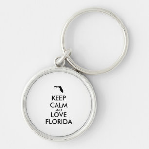 Customisable KEEP CALM and LOVE FLORIDA Key Ring