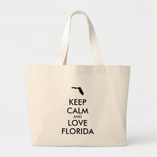 Customisable KEEP CALM and LOVE FLORIDA Large Tote Bag