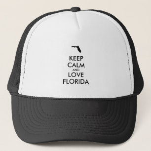 Customisable KEEP CALM and LOVE FLORIDA Trucker Hat