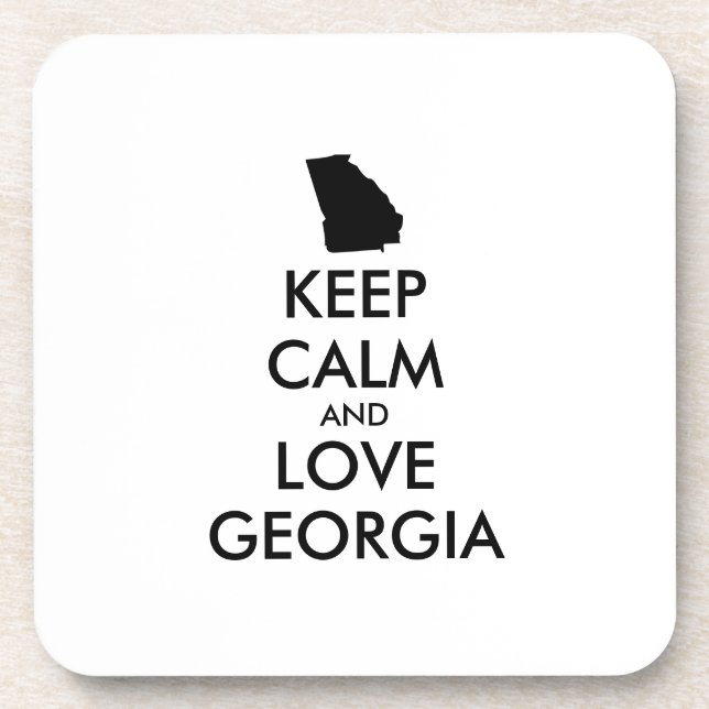 Customisable KEEP CALM and LOVE GEORGIA Coaster (Front)