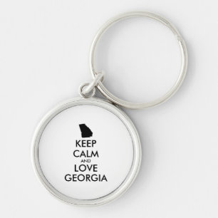 Customisable KEEP CALM and LOVE GEORGIA Key Ring
