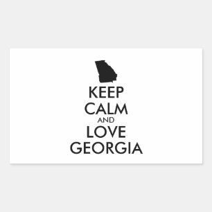 Customisable KEEP CALM and LOVE GEORGIA Rectangular Sticker