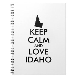 Customisable KEEP CALM and LOVE IDAHO Notebook