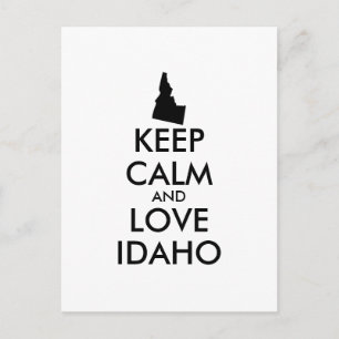 Customisable KEEP CALM and LOVE IDAHO Postcard