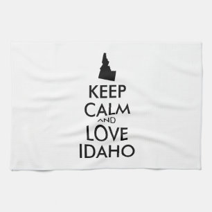 Customisable KEEP CALM and LOVE IDAHO Tea Towel