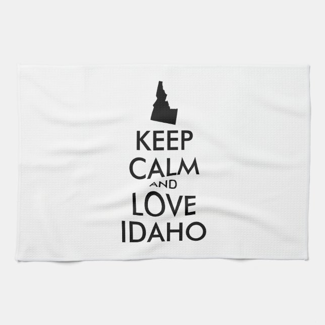 Customisable KEEP CALM and LOVE IDAHO Tea Towel (Horizontal)