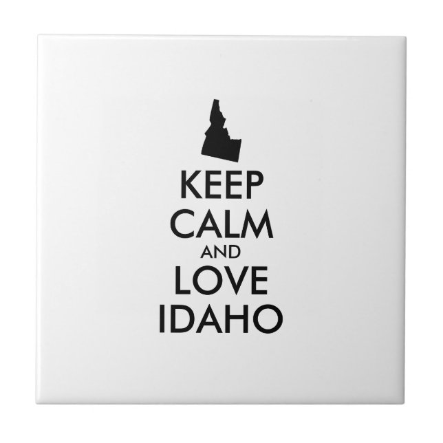 Customisable KEEP CALM and LOVE IDAHO Tile (Front)