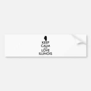 Customisable KEEP CALM and LOVE ILLINOIS Bumper Sticker