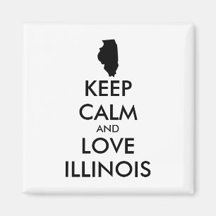 Customisable KEEP CALM and LOVE ILLINOIS Magnet