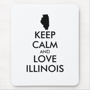 Customisable KEEP CALM and LOVE ILLINOIS Mouse Mat
