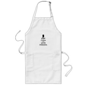 Customisable KEEP CALM and LOVE INDIANA Long Apron
