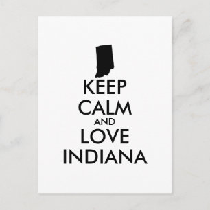 Customisable KEEP CALM and LOVE INDIANA Postcard
