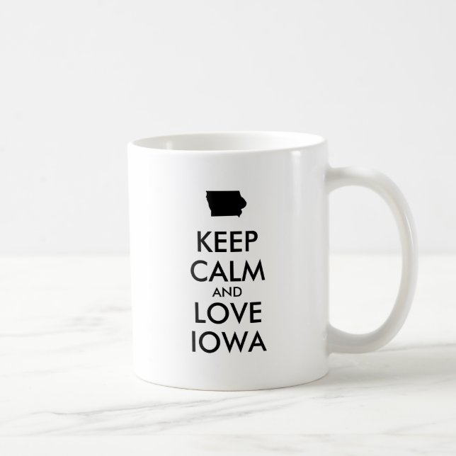 Customisable KEEP CALM and LOVE IOWA Coffee Mug (Right)