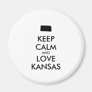 Customisable KEEP CALM and LOVE KANSAS Magnet