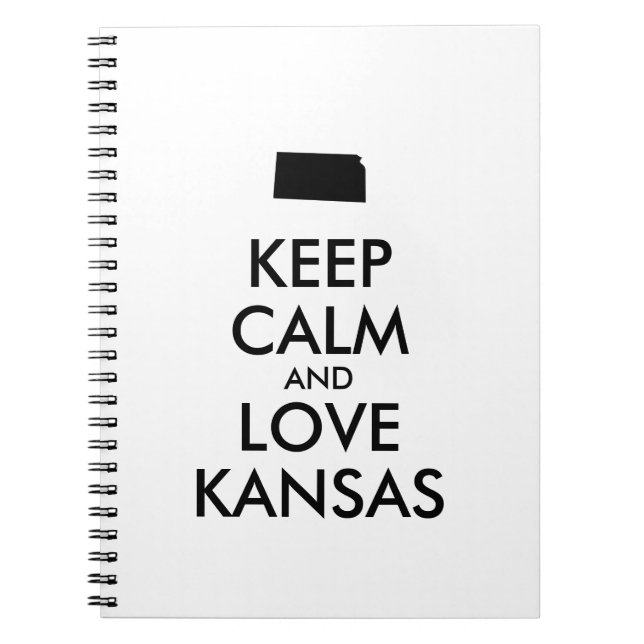 Customisable KEEP CALM and LOVE KANSAS Notebook (Front)