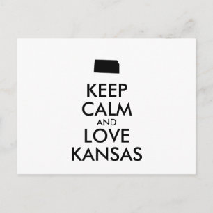 Customisable KEEP CALM and LOVE KANSAS Postcard