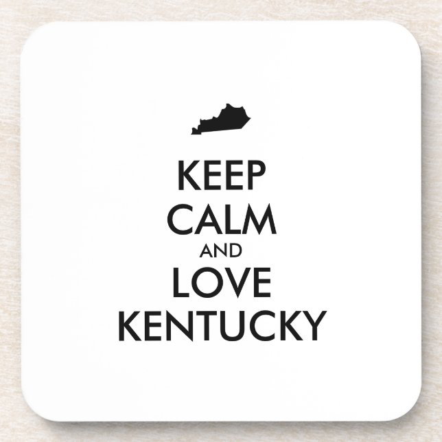 Customisable KEEP CALM and LOVE KENTUCKY Coaster (Front)