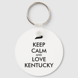 Customisable KEEP CALM and LOVE KENTUCKY Key Ring