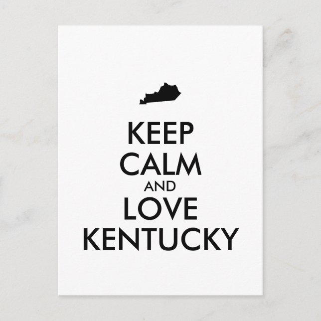 Customisable KEEP CALM and LOVE KENTUCKY Postcard (Front)
