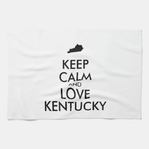 Customisable KEEP CALM and LOVE KENTUCKY Tea Towel