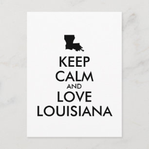 Customisable KEEP CALM and LOVE LOUISIANA Postcard