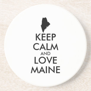 Customisable KEEP CALM and LOVE MAINE Coaster