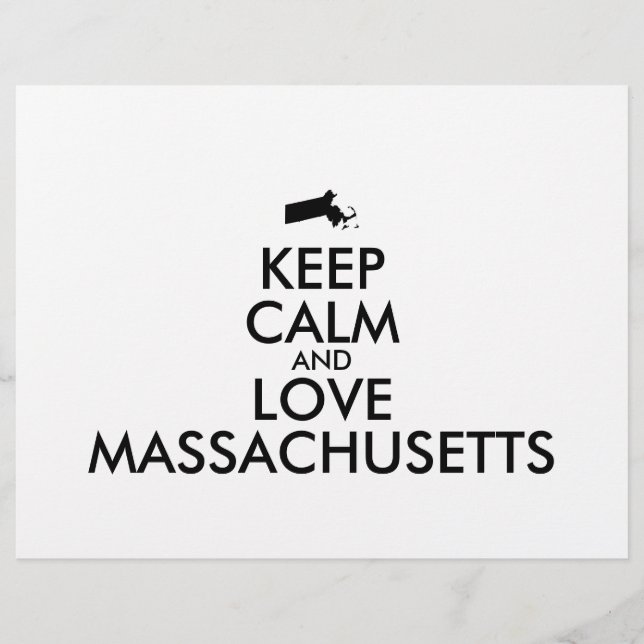 Customisable KEEP CALM and LOVE MASSACHUSETTS Flyer (Front)