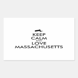 Customisable KEEP CALM and LOVE MASSACHUSETTS Rectangular Sticker