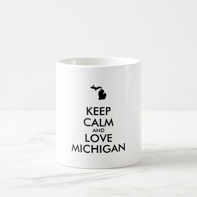 Customisable KEEP CALM and LOVE MICHIGAN Coffee Mug (Center)