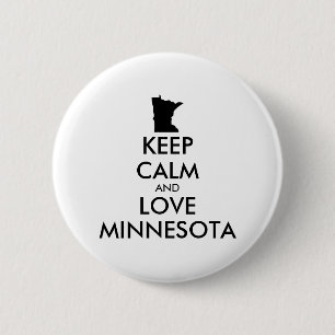 Customisable KEEP CALM and LOVE MINNESOTA 6 Cm Round Badge