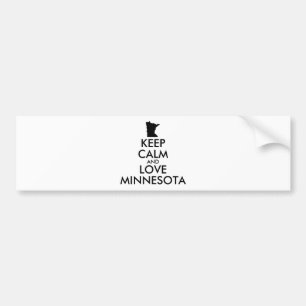 Customisable KEEP CALM and LOVE MINNESOTA Bumper Sticker