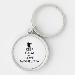 Customisable KEEP CALM and LOVE MINNESOTA Key Ring